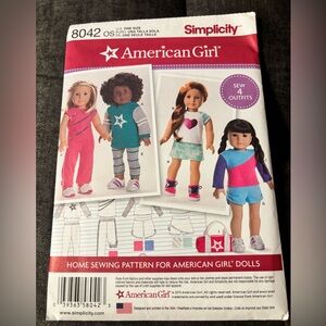 8042 Simplicity American Girl Doll Outfit Sewing Pattern – uncut-factory folded